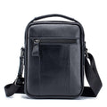Men Small Leather Shoulder Bag Messenger Crossbody Pack Sling Bag Black