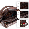 Men Small Leather Shoulder Bag Messenger Crossbody Pack Sling Bag Coffee