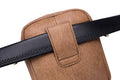 Men Small Shoulder Genuine Leather Bag Cell Phone Belt Waist Bag Brown