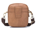 Men Small Shoulder Genuine Leather Bag Cell Phone Belt Waist Bag Brown