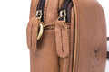 Men Small Shoulder Genuine Leather Bag Cell Phone Belt Waist Bag Brown
