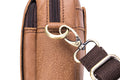 Men Small Shoulder Genuine Leather Bag Cell Phone Belt Waist Bag Brown