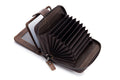 Men Small Wallets RFID Blocking Leather Zipper Coin Pocket Wallet Coffee TRANSVERSE
