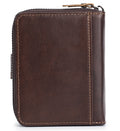 Men Small Wallets RFID Blocking Leather Zipper Coin Pocket Wallet Coffee VERTICAL