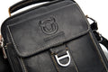Men Soft Leather Zipper Small Shoulder Messenger Business Vintage Bag Black