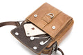 Men Soft Leather Zipper Small Shoulder Messenger Business Vintage Bag Brown