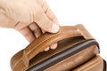 Men Soft Leather Zipper Small Shoulder Messenger Business Vintage Bag Brown