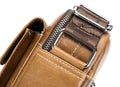 Men Soft Leather Zipper Small Shoulder Messenger Business Vintage Bag Brown