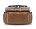 Men Soft Leather Zipper Small Shoulder Messenger Business Vintage Bag Coffee