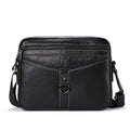 Men Vintage Cowhide Leather Messenger Bag Shoulder Satchel Travel Bag Black