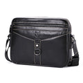 Men Vintage Cowhide Leather Messenger Bag Shoulder Satchel Travel Bag Black