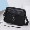 Men Vintage Cowhide Leather Messenger Bag Shoulder Satchel Travel Bag Black