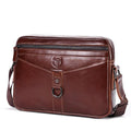 Men Vintage Cowhide Leather Messenger Bag Shoulder Satchel Travel Bag Brown