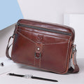 Men Vintage Cowhide Leather Messenger Bag Shoulder Satchel Travel Bag Brown