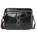 Men Vintage Cowhide Leather Messenger Bag Shoulder Satchel Travel Bag Iron