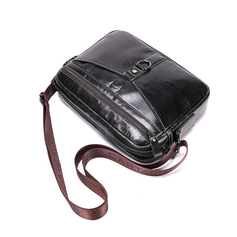 Men Vintage Cowhide Leather Messenger Bag Shoulder Satchel Travel Bag Iron