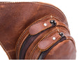 Men Vintage Leather Crossbody Bag Sling Chest Shoulder Daypack Bag Brown