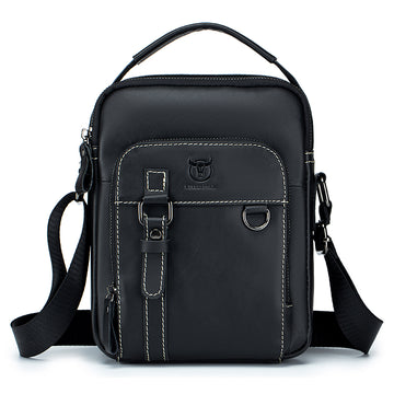 Men Vintage Leather Messenger Bags Shoulder Handbag For 7.9inch Ipad Black
