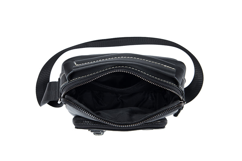 Men Vintage Leather Messenger Bags Shoulder Handbag For 7.9inch Ipad Black