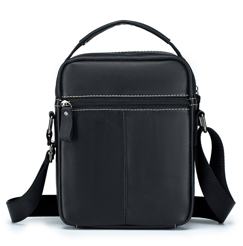 Men Vintage Leather Messenger Bags Shoulder Handbag For 7.9inch Ipad Black
