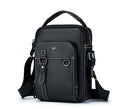 Men Vintage Leather Messenger Bags Shoulder Handbag For 7.9inch Ipad Black