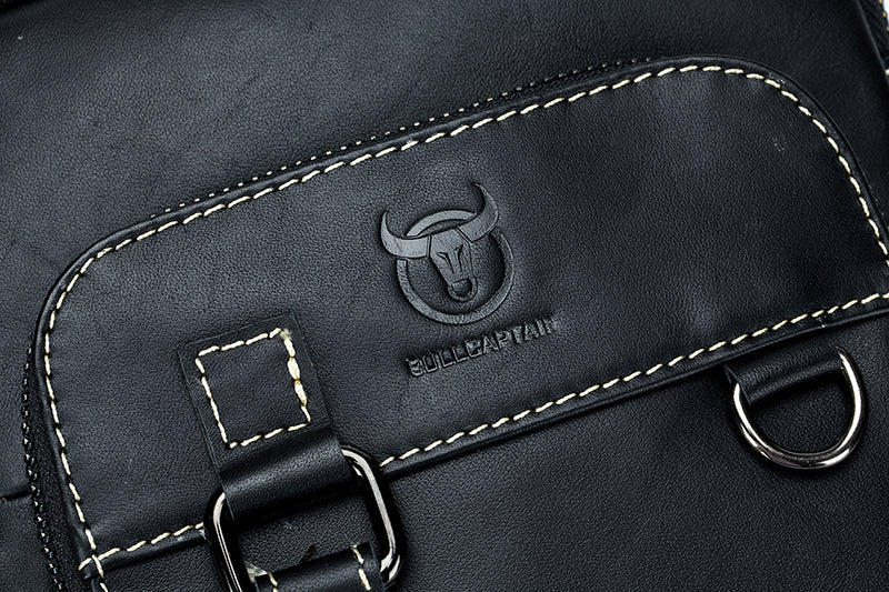Men Vintage Leather Messenger Bags Shoulder Handbag For 7.9inch Ipad Black