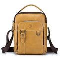Men Vintage Leather Messenger Bags Shoulder Handbag For 7.9inch Ipad Brown