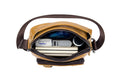 Men Vintage Leather Messenger Bags Shoulder Handbag For 7.9inch Ipad Brown