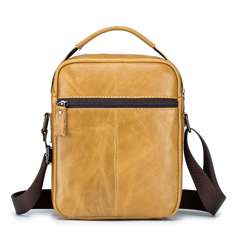 Men Vintage Leather Messenger Bags Shoulder Handbag For 7.9inch Ipad Brown