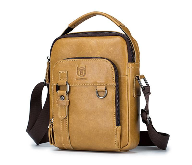 Men Vintage Leather Messenger Bags Shoulder Handbag For 7.9inch Ipad Brown