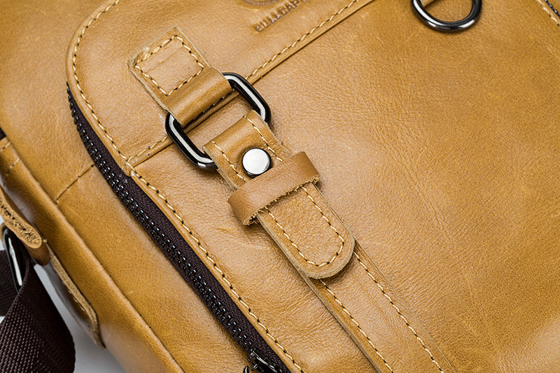 Men Vintage Leather Messenger Bags Shoulder Handbag For 7.9inch Ipad Brown
