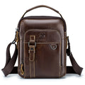 Men Vintage Leather Messenger Bags Shoulder Handbag For 7.9inch Ipad Coffee