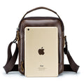 Men Vintage Leather Messenger Bags Shoulder Handbag For 7.9inch Ipad Coffee