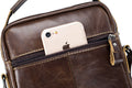 Men Vintage Leather Messenger Bags Shoulder Handbag For 7.9inch Ipad Coffee