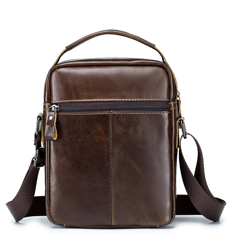 Men Vintage Leather Messenger Bags Shoulder Handbag For 7.9inch Ipad Coffee
