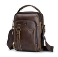 Men Vintage Leather Messenger Bags Shoulder Handbag For 7.9inch Ipad Coffee