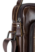 Men Vintage Leather Messenger Bags Shoulder Handbag For 7.9inch Ipad Coffee
