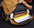 Men Vintage Leather Small Messenger Bag Business Travel Shoulder Bag Brown