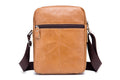 Men Vintage Leather Small Messenger Bag Business Travel Shoulder Bag Brown