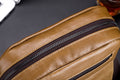 Men Vintage Leather Small Messenger Bag Business Travel Shoulder Bag Brown