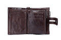 Men Wallet Genuine Leather Bifold Wallets With Anti-theft Chain Coffee