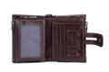 Men Wallet Genuine Leather Bifold Wallets With Anti-theft Chain Coffee