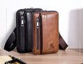 Men Women Leather Waist Bag Phones Shoulder Running Sports Bag  Brown Black