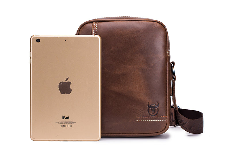 Men's Leather Messenger Bag Work Business Casual Small Shoulder Bag