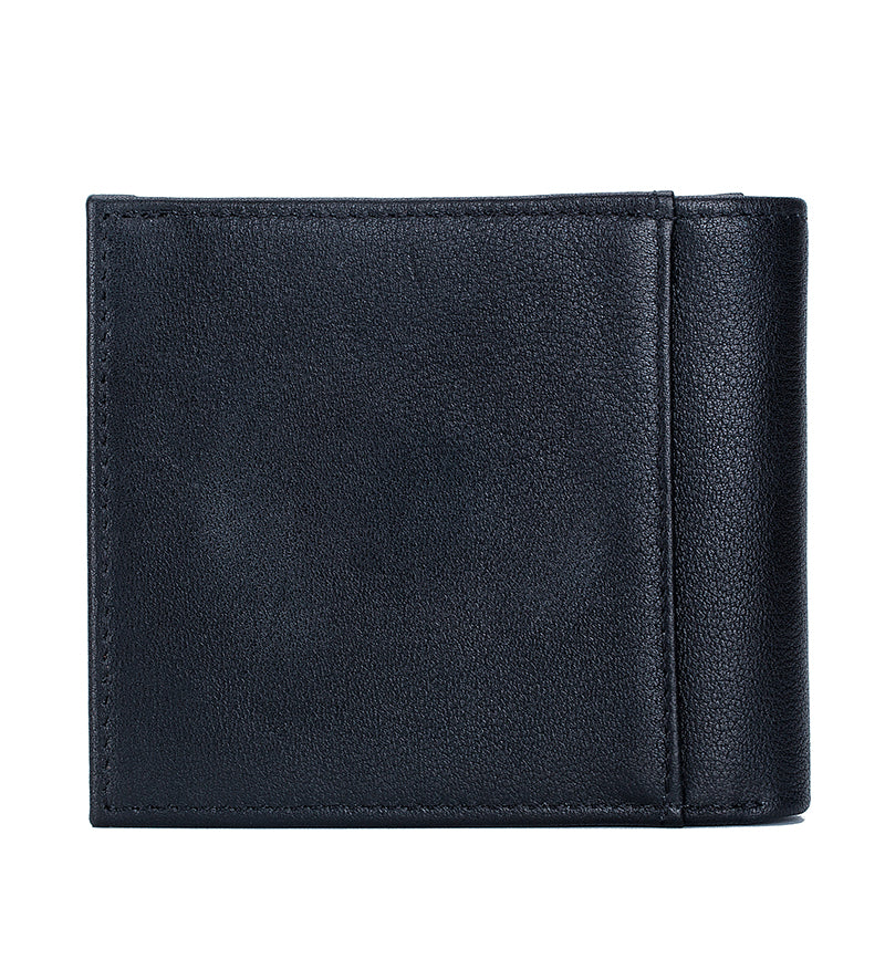 Men's RFID Blocking Genuine Leather Wallet Bifold Zipper Security Purse