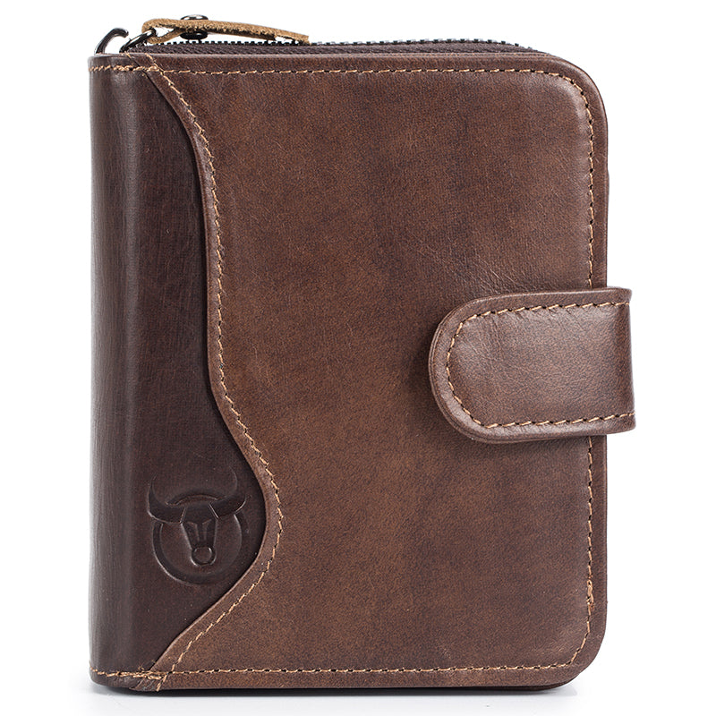 Men's Zip Leather Wallet 14 Credit Card Holder Secure and Durable
