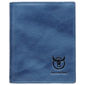 Men's Genuine Leather Bifold Wallet RFID Blocking Credit Card Holder Blue