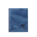 Men's Genuine Leather Bifold Wallet RFID Blocking Credit Card Holder Blue