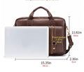 Men's Genuine Leather Briefcase Business Leather File iPad Messenger Bag Brown