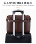 Men's Genuine Leather Briefcase Business Leather File iPad Messenger Bag Brown